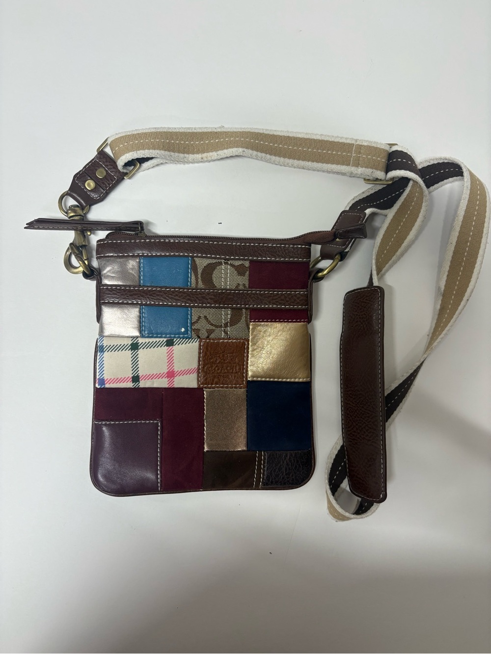 Coach | Vintage Leather Holiday Patchwork Bag